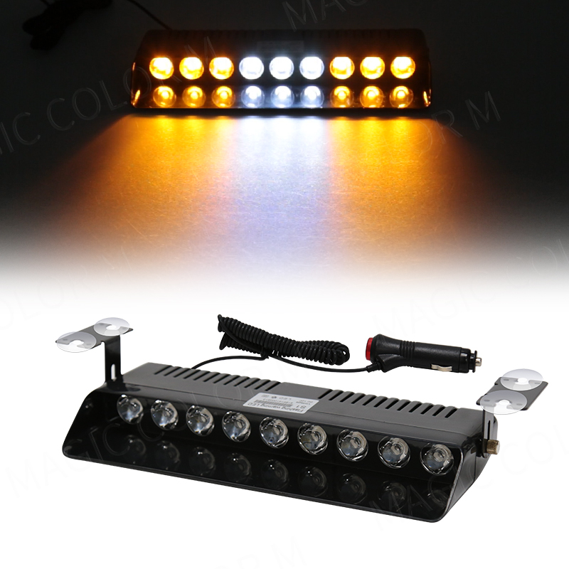 S1 9 luces LED de advertencia para coche, linternas estroboscópicas, indicador de salpicadero de emergencia, 12V, Ultra brillante, rojo, azul, amarillo y blanco