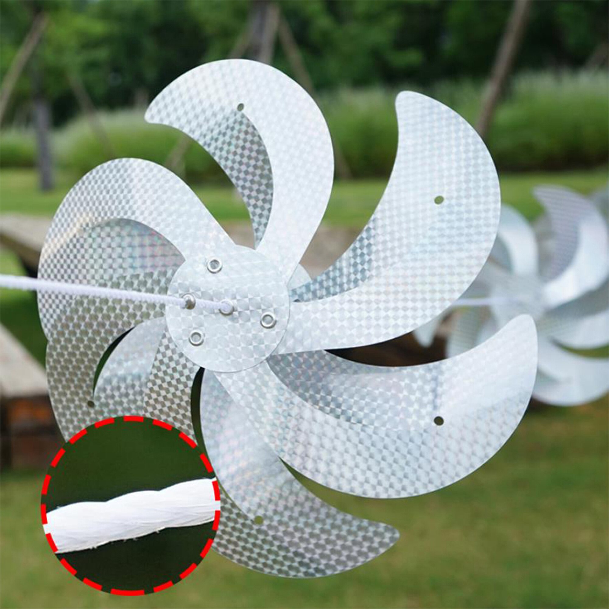 Garden Decoration Windmill 8 Installed Garden Farm Bird Repellent Windmill Rotating Reflective Garden Bird Repellent Tool