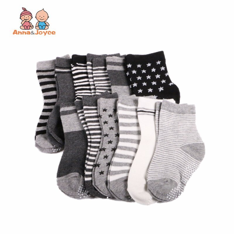 12 paare/los Baby Kind Junge Unterhose-beständig Karikatur Boden Socken 1-3 Jahre