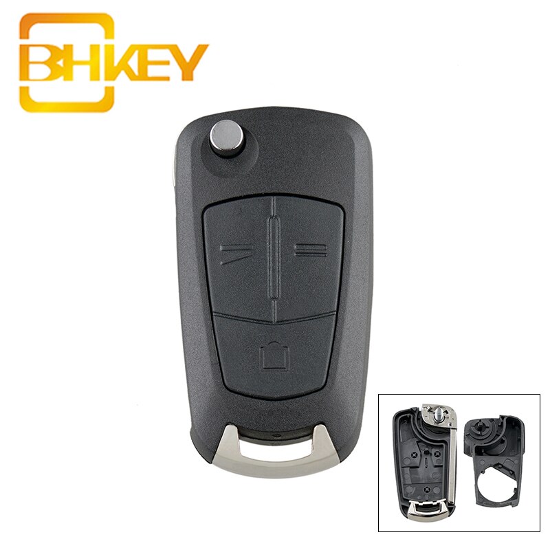 BHKEY para Opel, carcasa para llave de 2/3 botones, funda para mando a distancia para Vauxhall Opel Astra H Corsa D Vectra C Zafira Astra Vectra Signum: 3 Buttons