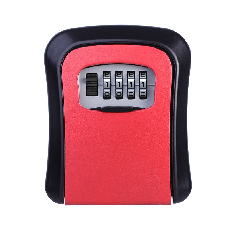 Durable Zinc Alloy Wall Mount Key Door Lock Storage Secret Security Box with 4 Password seguridad kluis Safety Accessories: RED