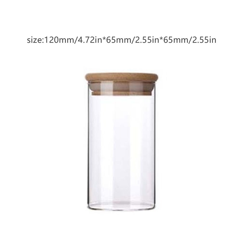 Glass Airtight Jars,Glass Food Storage Jars Containers with Bamboo Lid,Tea Cans Dried Fruit Snacks Storage Bottles: 4