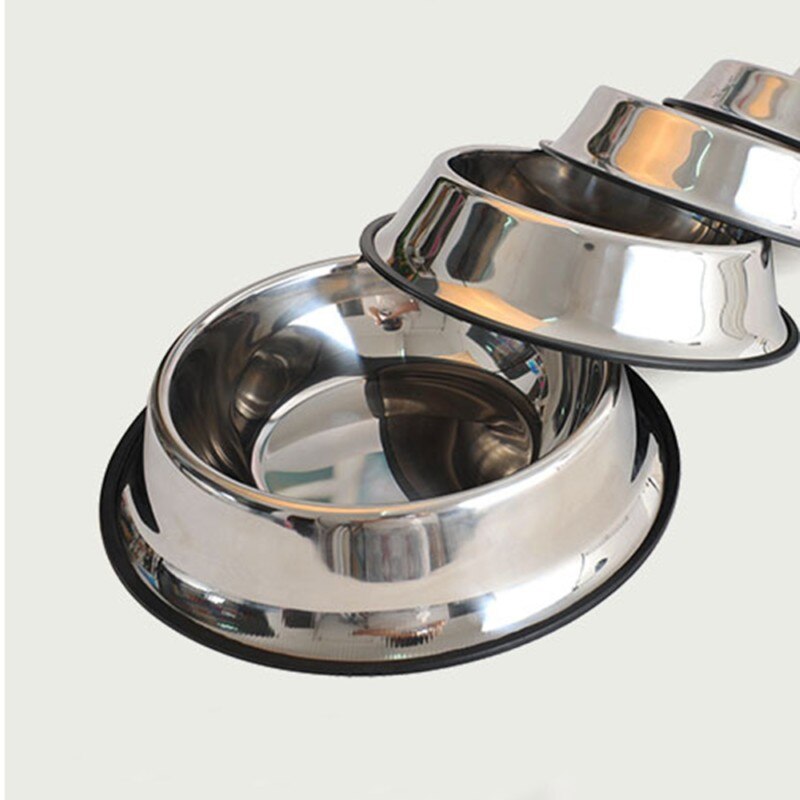 Dobbelt rustfrit stål hundeskåle maling kattekatskåle hvalpekatte mad drikke vandfoder kæledyr leverer skridsikre fodringsskåle