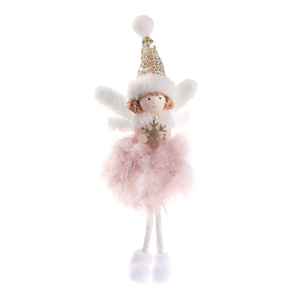 Christmas Feather Sequins Angel Doll Chrismas Tree Decoration Hanging Ornaments Atmosphere Decoration Props: R