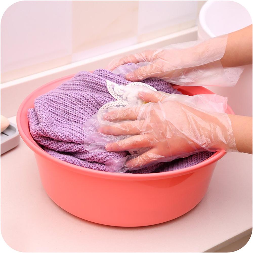 100 stuks transparante plastic wegwerphandschoenen eenmalige barbecuehandschoenen voor huishoudelijk gebruik badkamerhygiënische handschoenen voor koken en schoonmaken