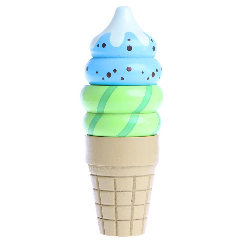 Holz Lebensmittel Magnetische vorgeben Spielen Verbunden Eis freundlicher Kind Geburtstag Spielzeug Spiel: 2