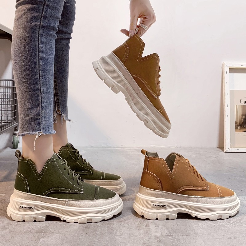 COOTELILI bottines cuir daim femme bottines femme bottines chaussures femme décontractées 4CM hauteur de talon baskets femme