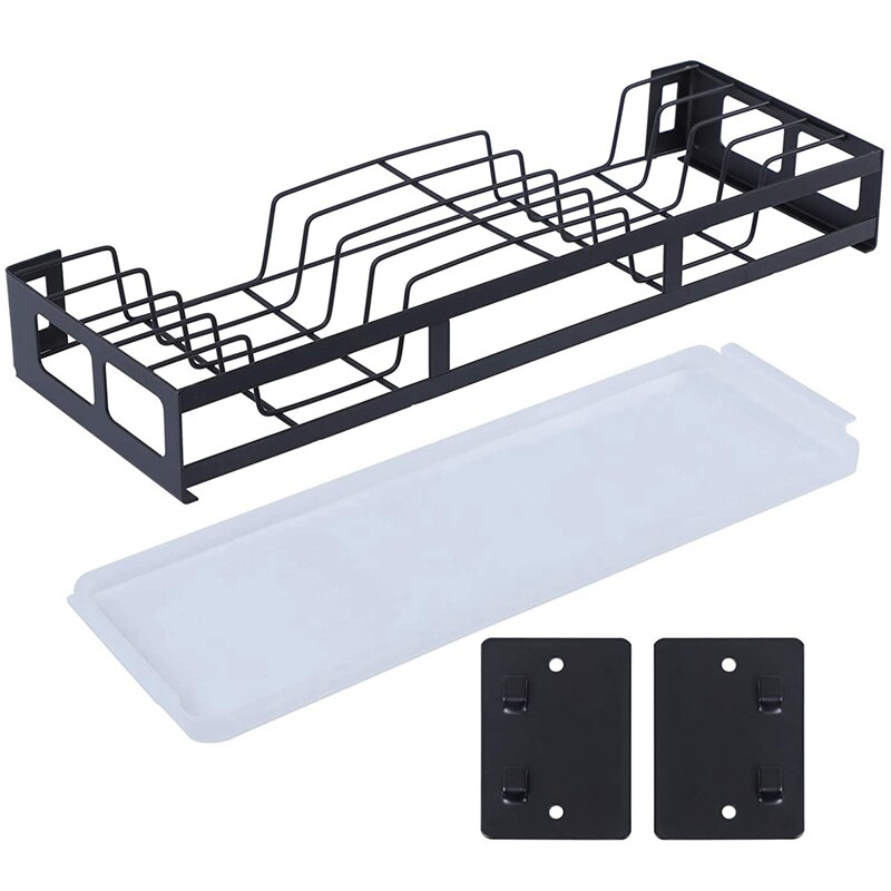 Hanging Dish Drying Rack Wall Mount with Utensil Holder,Home Kitchen Storage Dish Rack with Drain Board,Durable: Default Title