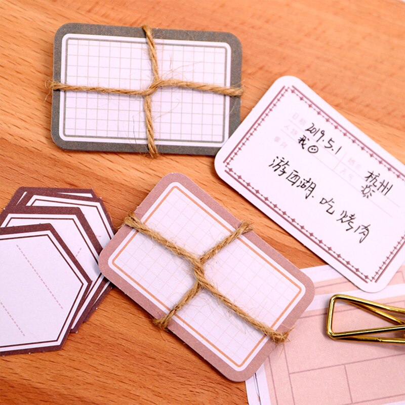 50Pcs/pack Vintage Writable Note Sticker Pack DIY Decorative Scrapbook Adhesive Labels Stickers Flakes Journal Supplies