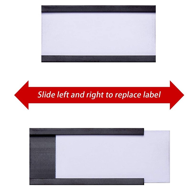 50Pcs Magnetische Label Houders Met Magnetische Data Card Houders Met Clear Plastic Protectors Voor Metalen Plank (1X2 Inch)