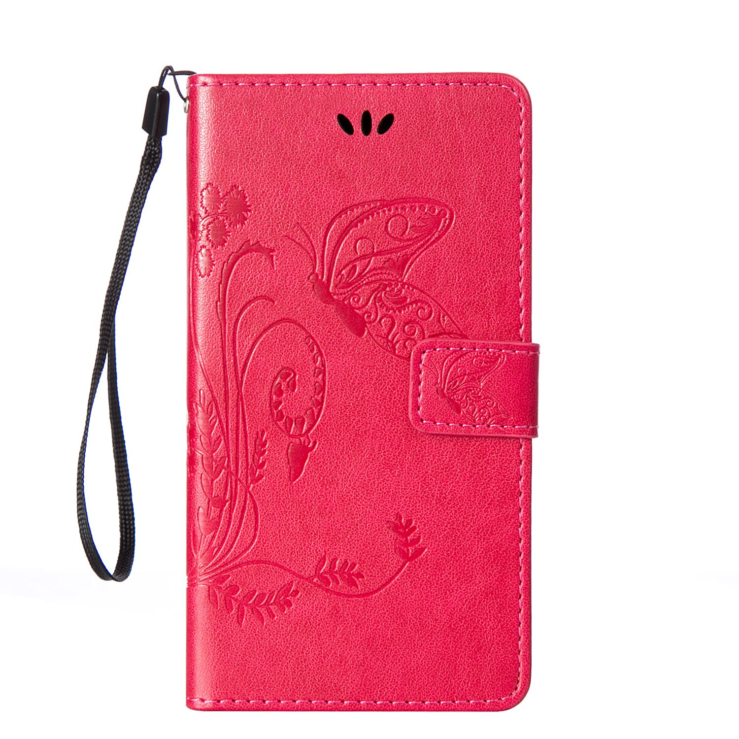 Coque for Huawei Y600 Y600-U20 Y600-U351 Case Phone Leather Cover for Huawei Y 600 Y600-U151 Retro Butterfly Wallet Flip Case: Rosy red
