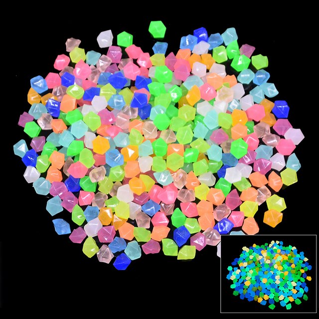 300Pcs 14mm Aquarium Glow Rocks Luminous Stones Glow in The Dark Pebbles Home Garden Decoration Outdoor Yard Lawn Path Decor: mix1