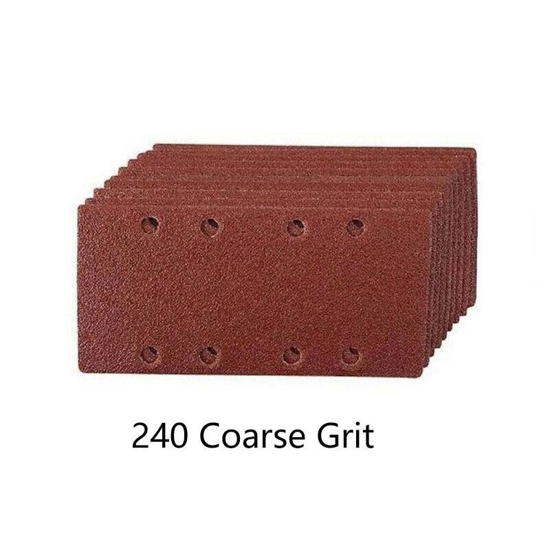 10Pcs Hook and Loop Sanding Paper Punched Sheets Sandpaper Abrasive Paper 40-400 Grit For 1/3 Sanders Sanding Polishing: 240 Coarse Grit