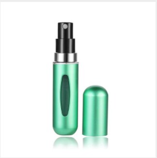 Spot portable 5ml Mini self pump perfume bottle bottled, rechargeable spray bottle, aluminum perfume bottle: green