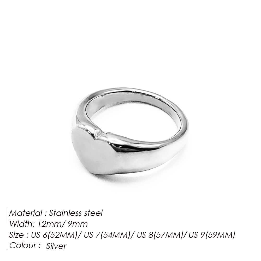 EManco Anillo redondo minimalista de acero inoxidable estilo punk Anillos de mujer chapados en oro para fiestas y festivales