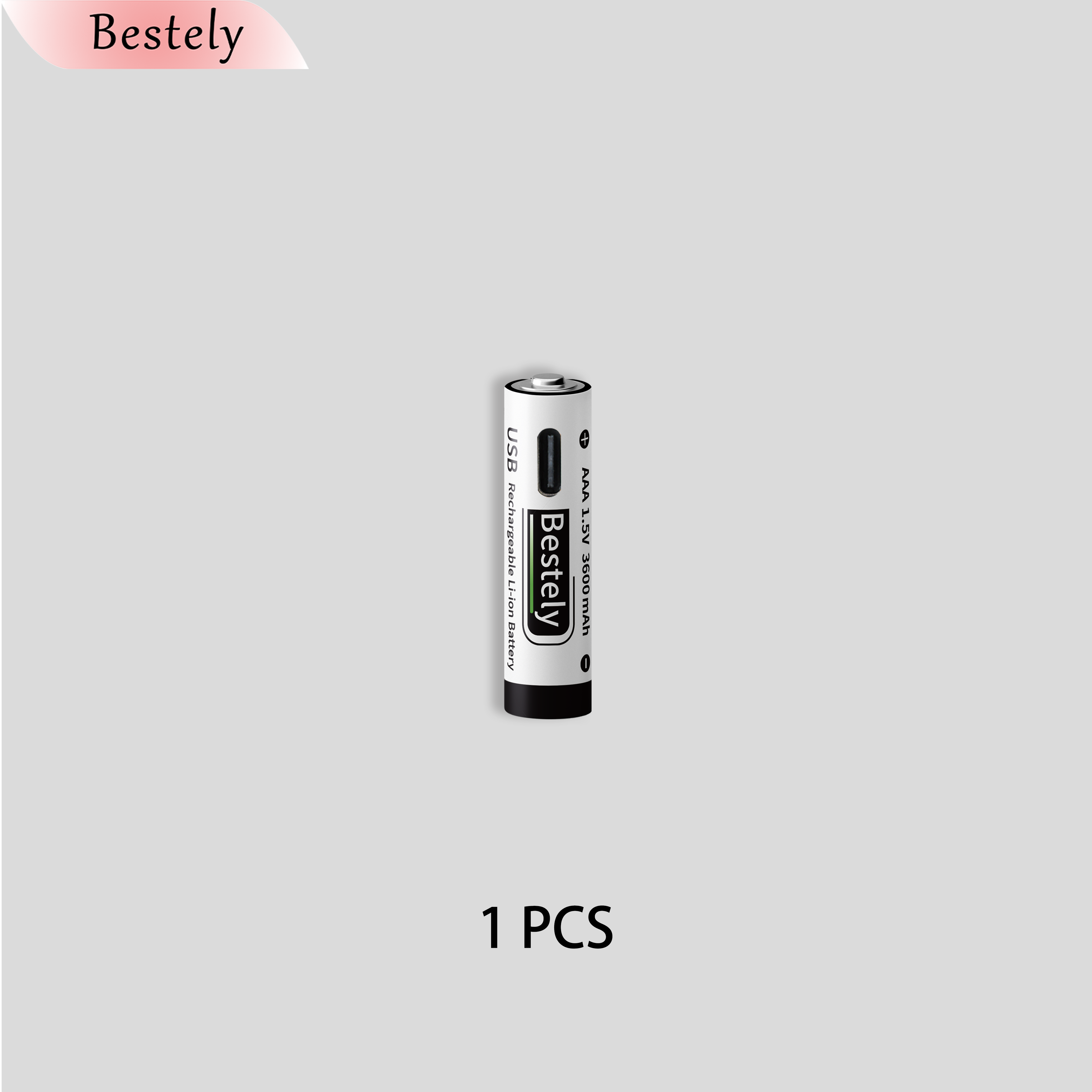 USB-C 1.5v AAA 3600mAh Rechargeable Lithium ion Battery,Rechargeable AAA Li-ion Type-C Battery,2000 times cycle with Cable: green