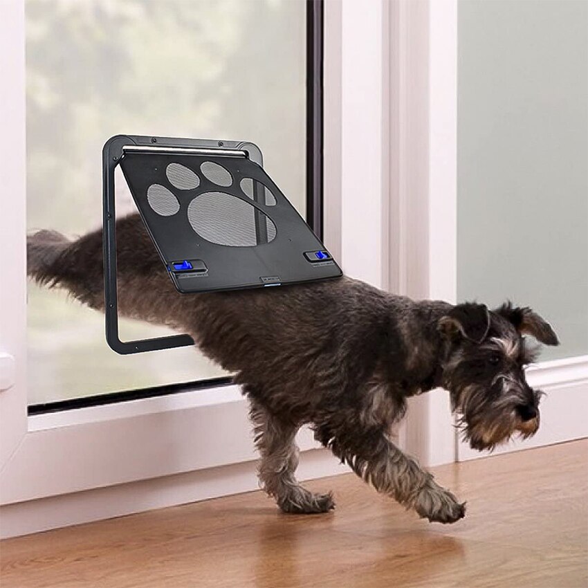 Pet Door Safe Lockable Magnetic Screen Outdoor Dogs Cats Window Gate House Enter Freely Pretty Garden Easy Install