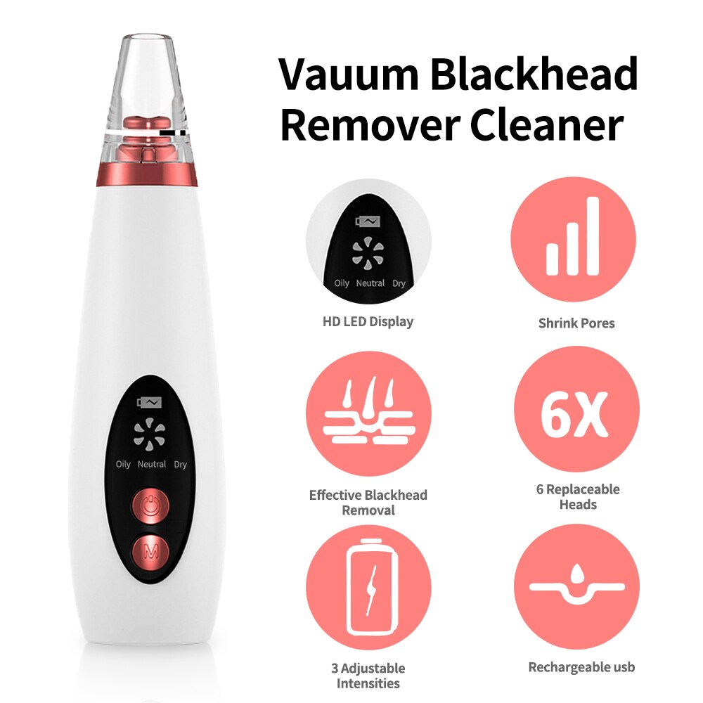 Nettoyeur de points noirs pour le visage, outil de nettoyage profond du nez, Zone T, élimination des pores, des boutons d'acné, aspiration sous vide, diamant, beauté du visage, nettoyage de la peau