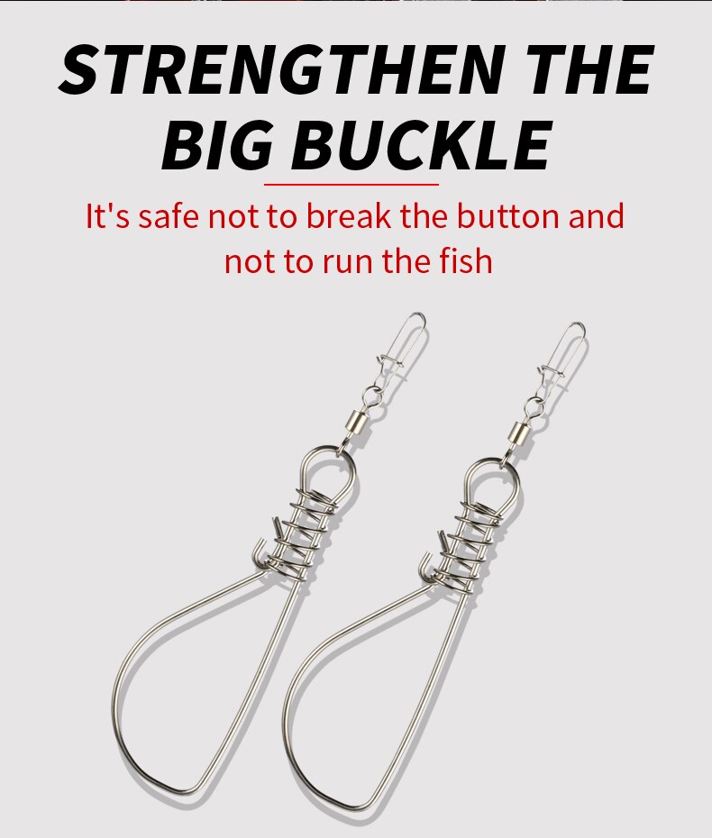 Billings Vissen Lock Gesp Rvs Levende Vis Lock Riem Vissen Stringer Visgerei Eend Shark Metalen Touw