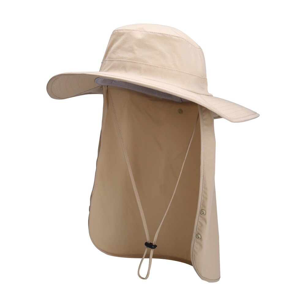 Connectyle Mens Vrouwen Upf 50 + Zon Bescherming Safari Hoed Lichtgewicht Quick Dry Verstelbare Opvouwbare Met Nek Flap Vissen Zon hoed: Khaki