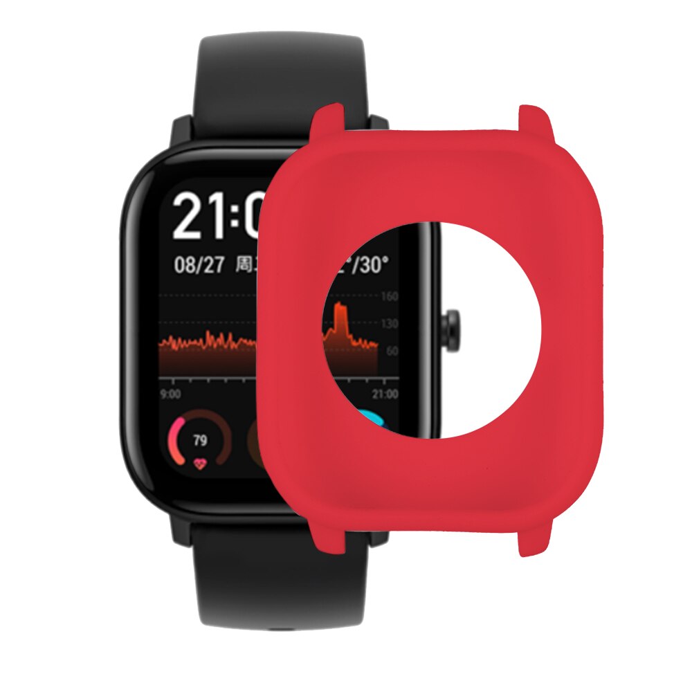 Weiche Silikon Schutzhülle fallen Für Huami Amazfit GTS SmartWatch Hülse Für Huami AMAZFIT GTS Volle-abgedeckt Schutzhüllen: rot