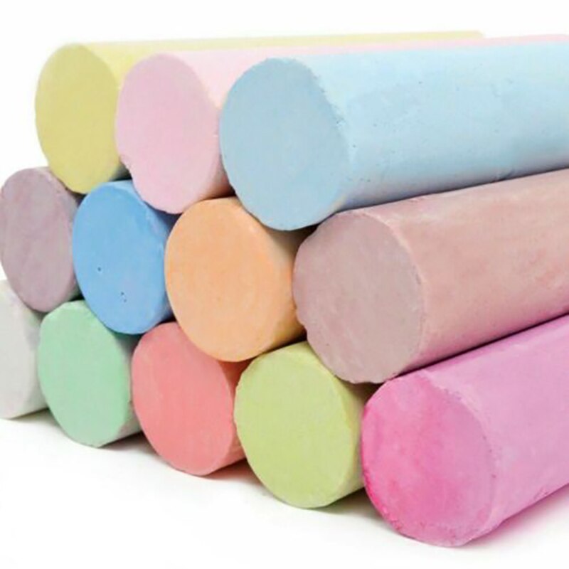 Juego de 200 Uds de varillas de tiza de colores mezclados y blancos para niños, juegos infantiles, aprendizaje de arte escolar