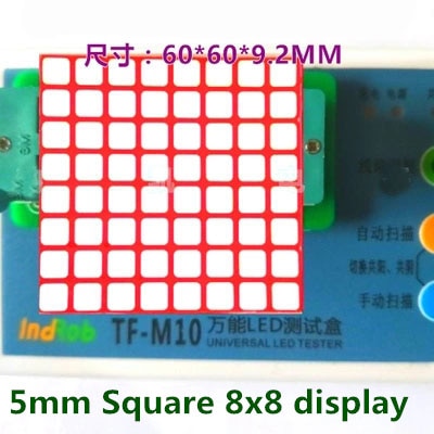 RODE 8x8 digitale buis 5mm Vierkante LED Dot Matrix Display 60*60*9.2 MM Gemeenschappelijke ANODE LED display