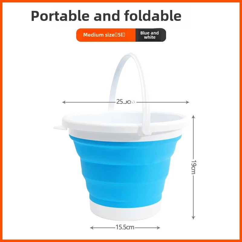 Portable Foldable Multi-Function Bucket Car Travel Fishing Pen Washing Basin Outdoor Use Collapsible Water Container Home Goods: Brown