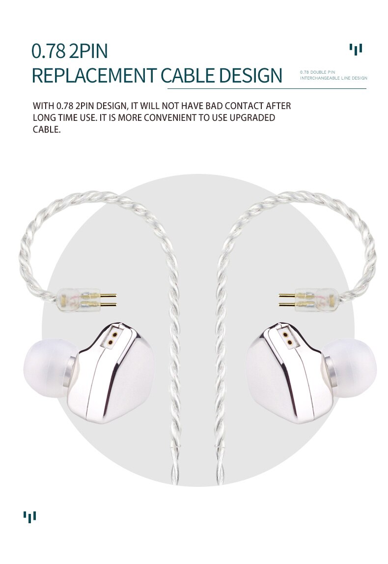 HZSOUND Hifi Music headphone Heart Mirror 10mm Carbon Nanometer Diaphragm Drive Unit in-ear earphone With 0.78mm 2Pin cable