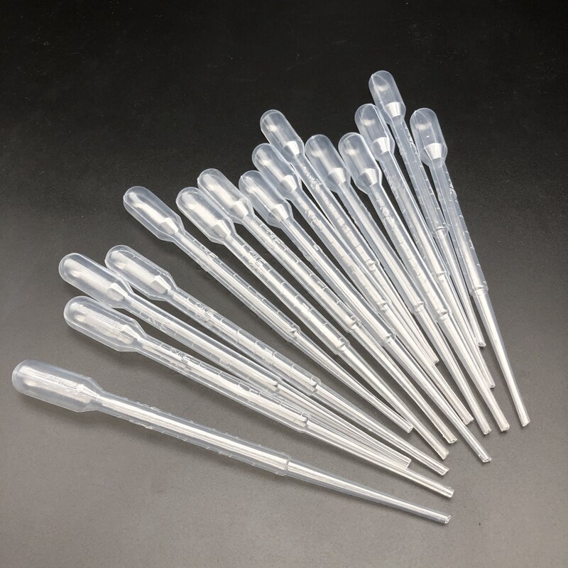 200pcs lab 0.2ml 0.5ml 1ml 2ml 3ml 3ml-L 5ml 10ml plastic pasteur pipette transfering dropper for school experiment