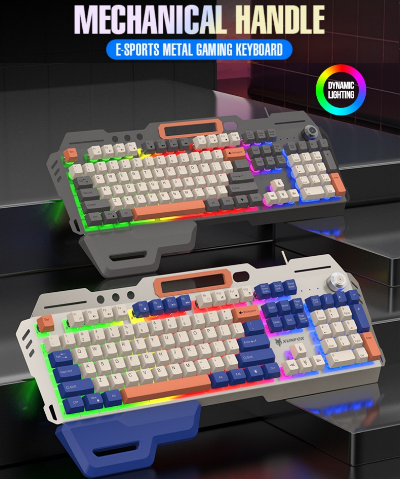 Mechanisches Gefühl, Spielen-Tastatur, Maus-einstellen, 104 Tasten, 100 % Layout, Spanisch, Russisch, Koreanisch, Arabisch, Tastatur, USB-Kabel, RGB-Gamer, K90