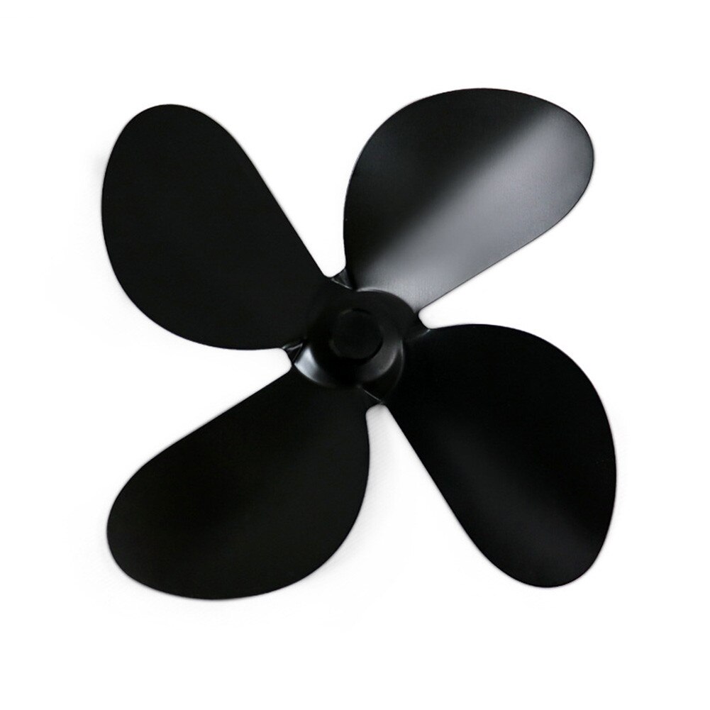 4 Blade Black Haard Ventilator Blad Warmte Aangedreven Houtkachel Fan Hout Brander Haard Fan Accessoires Efficiënte Warmteverdeling