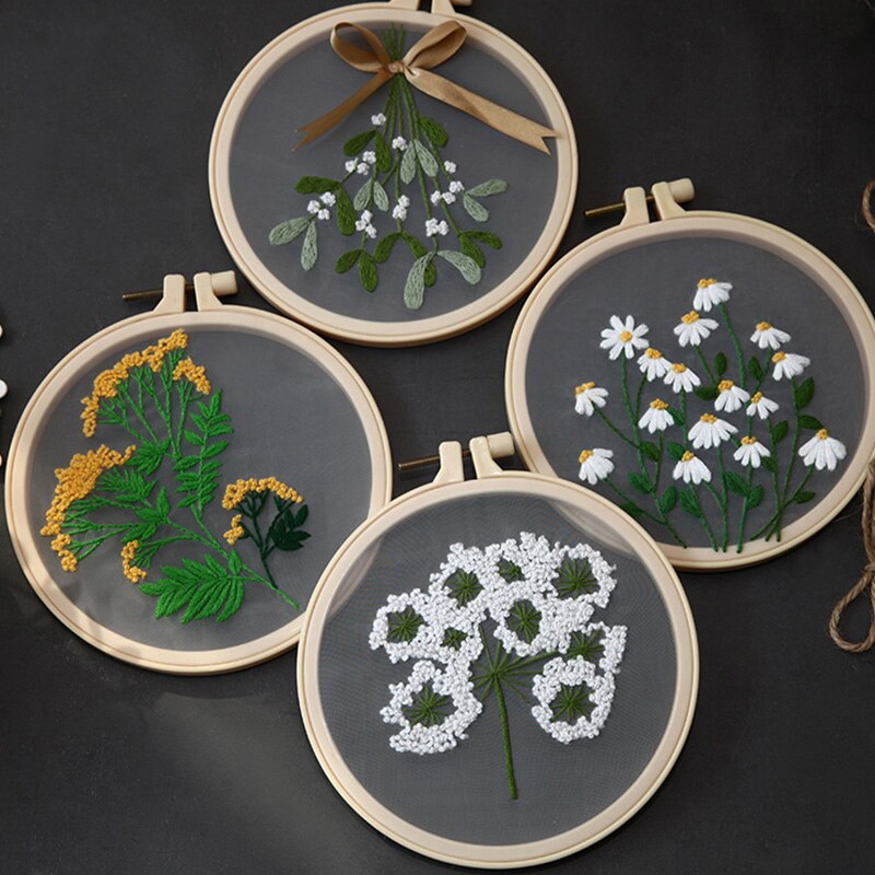 Diy Borduurwerk Bloem Schilderen Beginner Stitch Kit Borduurwerk Kit Diy Materiaal Kits Interessante Handwerk