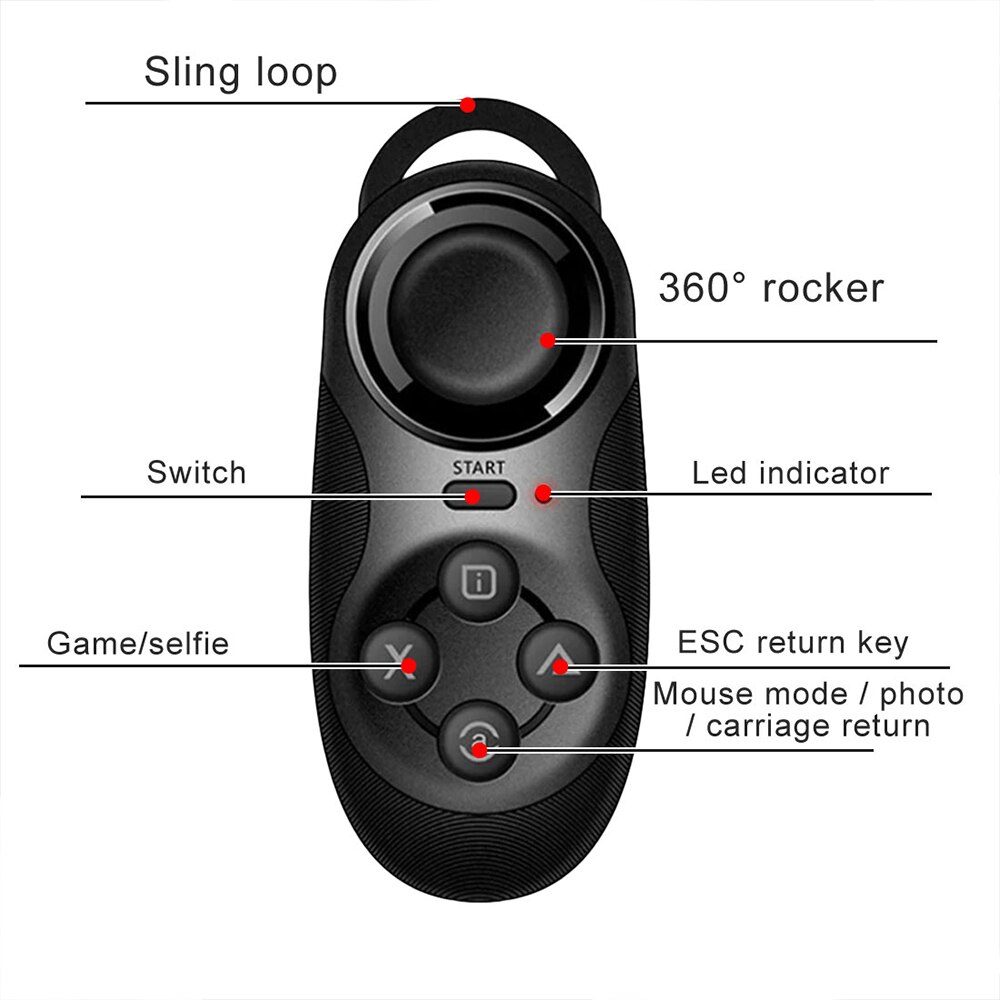 Multifunktionelt headset vr headset briller hjemme 3d spil vrg pro super bas med fjernbetjening mus og adapterkabel: Controller