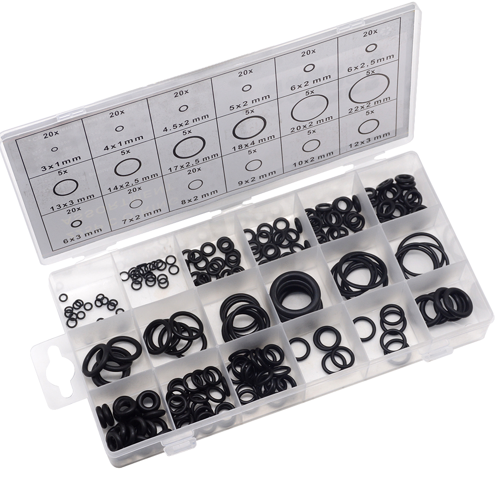 225Pcs Rubber O Ring O-Ring Ring Zeehonden Waterdichtheid Assortiment Verschillende Grootte Met Plactic Doos Kit Set