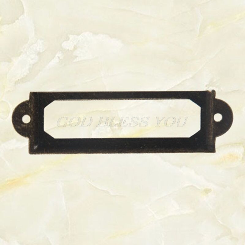50 Pack Office Library File Drawer Cabinet Card Tag Label Holder Metal Frame