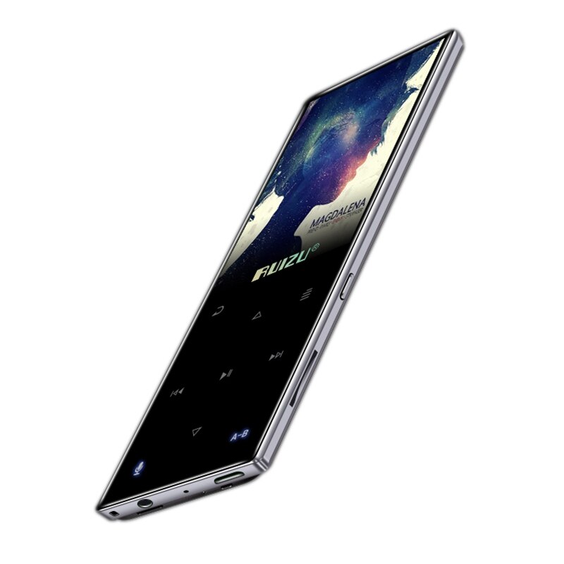 Ruizu  d29 metall bluetooth förlustfri hifi  mp3 spelare  mp4 musikvideospelare med inbyggd högtalarsupport fm, inspelning, e-bok, cloc: Default Title