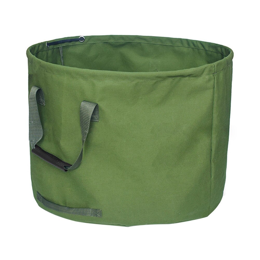 Portable Foldable Large Waste Bag Garden Leaves Waste Trash Bag Waterproof Canvas Camping Reusable Trash Storage Container