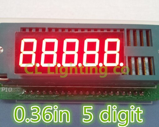 Pure Groene 0.36 "inch LED digital tube 0.36in digitale buis 7 segment led display 5 cijfers gemeenschappelijke kathode