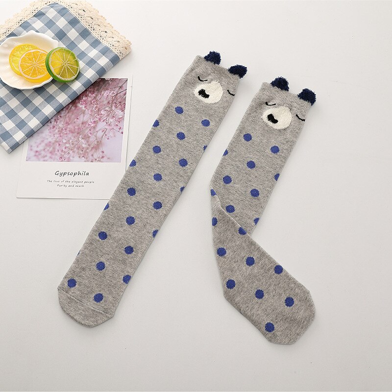 Calze E Autoreggenti Calze E Autoreggenti Tre-dimensionale Delle Ragazze dei bambini Del Modello Del Fumetto Del bambino Del Cotone Calzini E Calzettoni Stivali \ N sopra il Ginocchio Calzini E Calzettoni: blu polka dot puppy