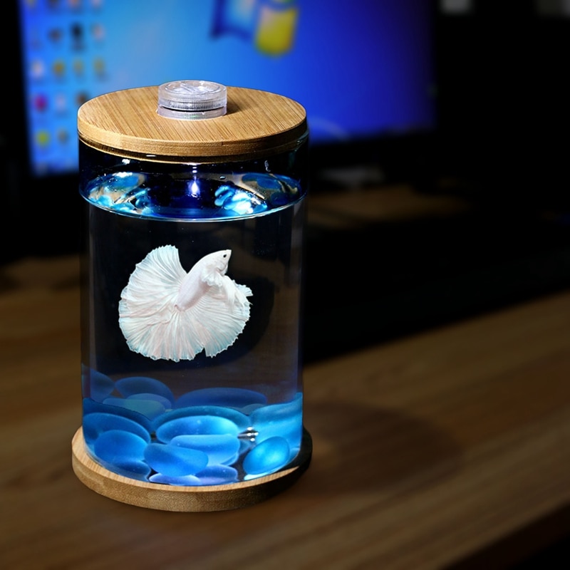 Novel and Strange Toy Miniature Glass Fish Tank DIY Ecology Bottle Desktop Micro-view Office Aquarium for Girl