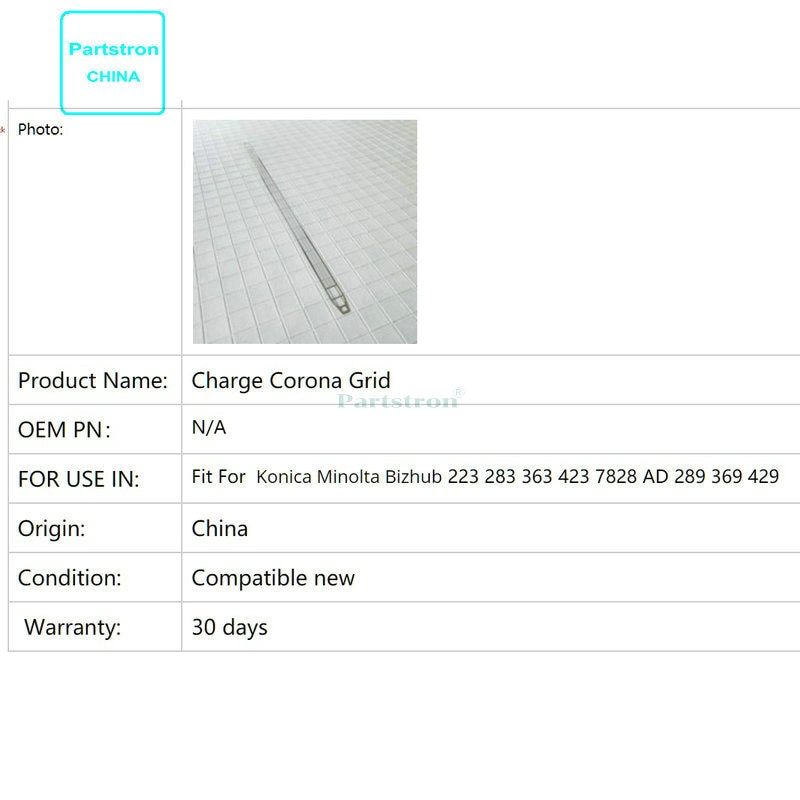 Long Life Charge Corona Grid For use in Konica Minolta Bizhub 223 283 363 423 7828 AD 289 369 429 Copier Parts