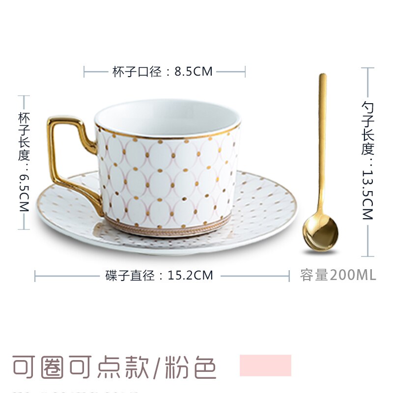 Äthiopischen Luxus Kaffee Tasse einstellen Porzellan Gold Tasse Untertasse Löffel einstellen Gestreifte Geschäft Tee Tassen Xicaras Königlichen Tasse einstellen AC50BD: Stil7