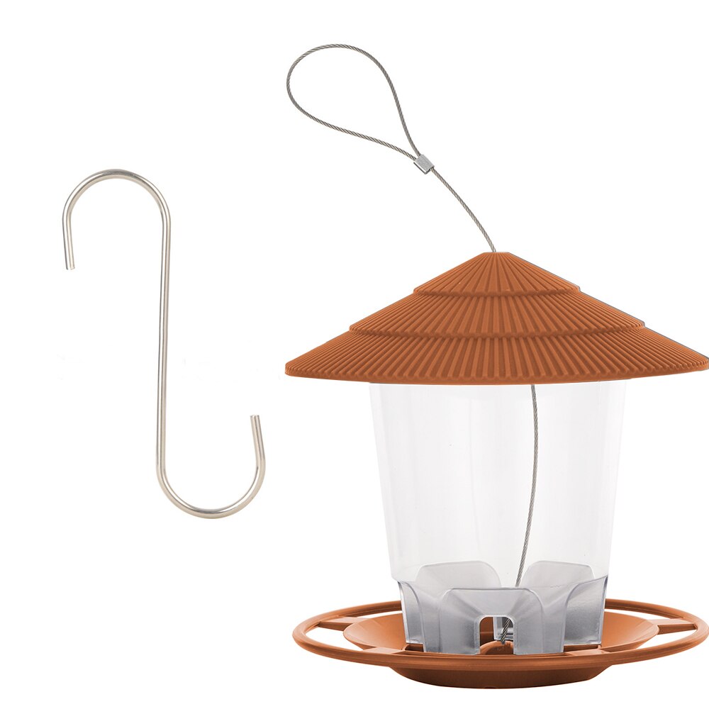 Gazebo colgante impermeable para pájaros salvajes, alimentador para exteriores, contenedor con cuerda colgante, tipo casa de alimentación, decoración, aviario,: type 3