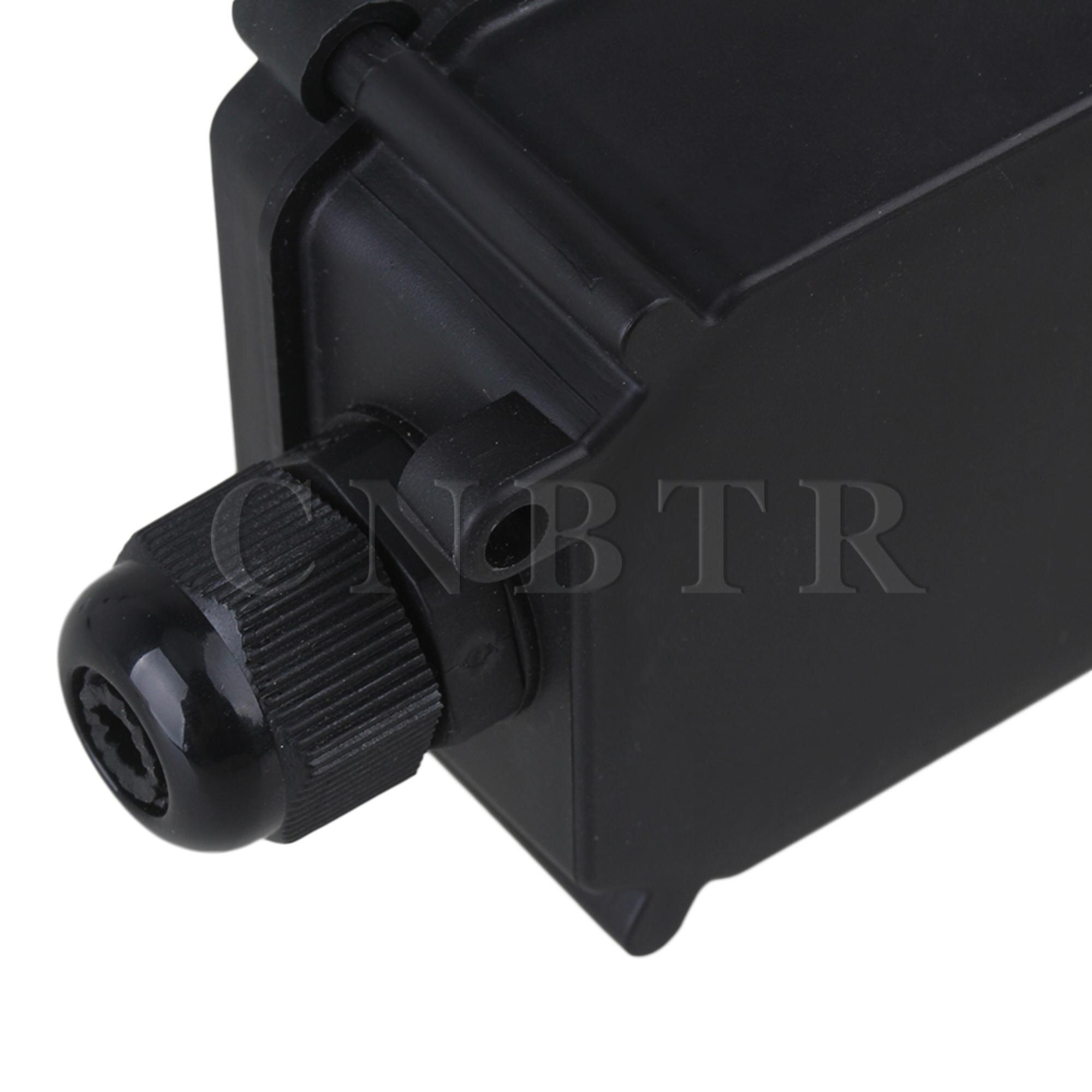 CNBTR Black 2 Way Cable Junction Box with T06-3 Terminal for Outdoor Light