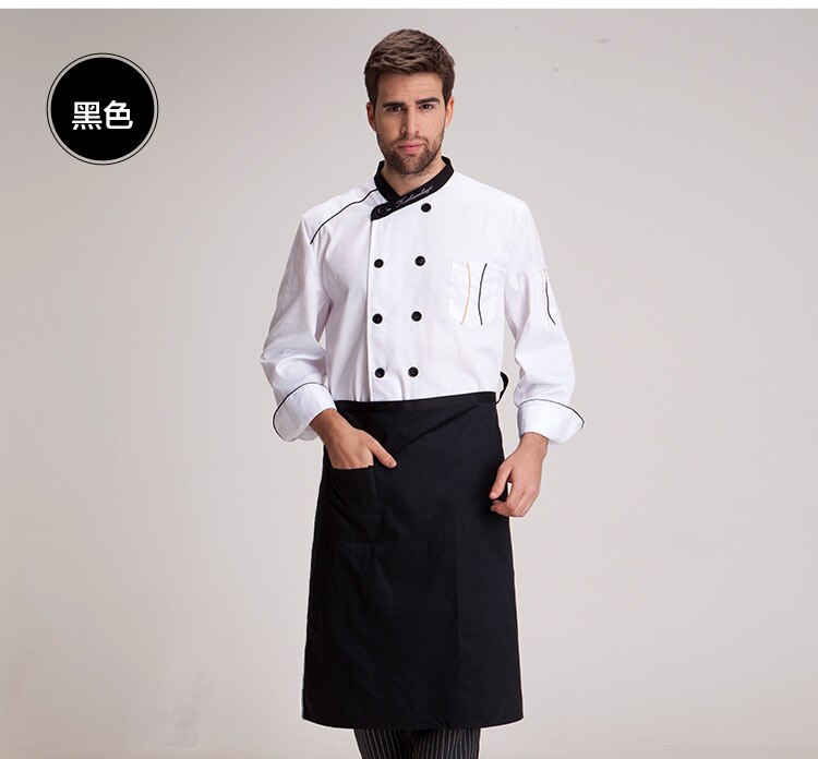 Delantales de Chef para restaurante, cocina, camareros, prons, pick color: Negro