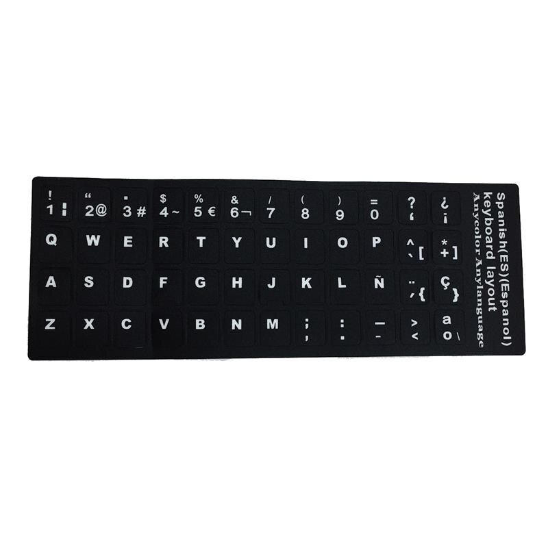 2PCS Keyboard Stickers Multi-Language For English/Spanish/German/Korean/Italian/French/Thai/Japanese/Arabic Keyboard Stickers: Spanish