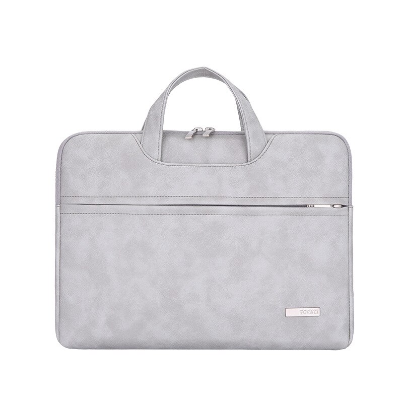 Kissyenia PU Leather Waterproof Laptop Briefcase Men Women 14inch Computer Bag Flight Shoulder Bag Business Travel Laptop KS1343: Gray-13inch