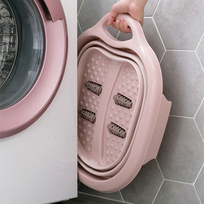 Cubo de baño plegable para masaje de pies, productos de baño para Sauna, bañera y pedicura