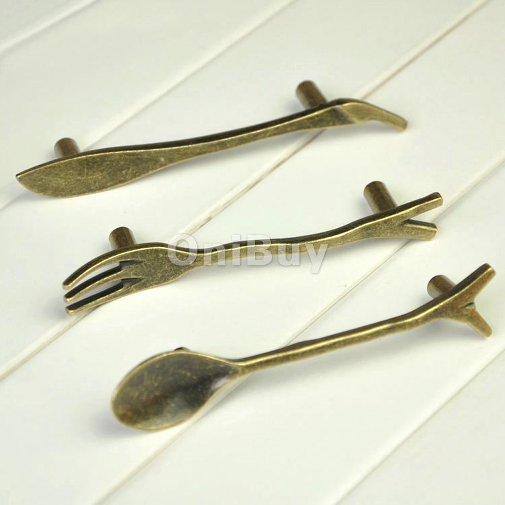 Antique Bronze Spoon Kitchen Closet Drawer 76mm Pull Handle Cabinet Wardrobe Hardware Accessories